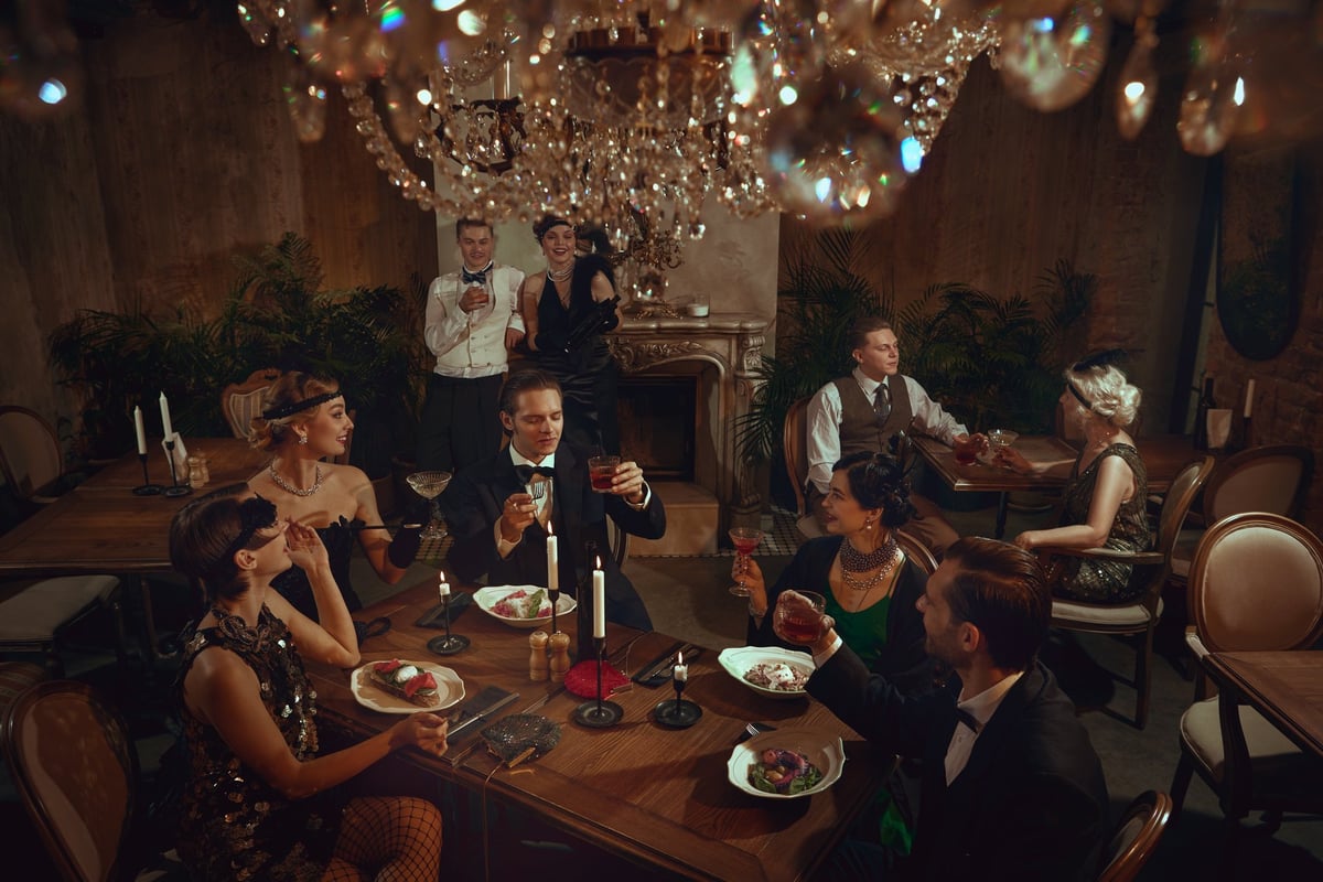 Elegant dinner celebration with friends toasting